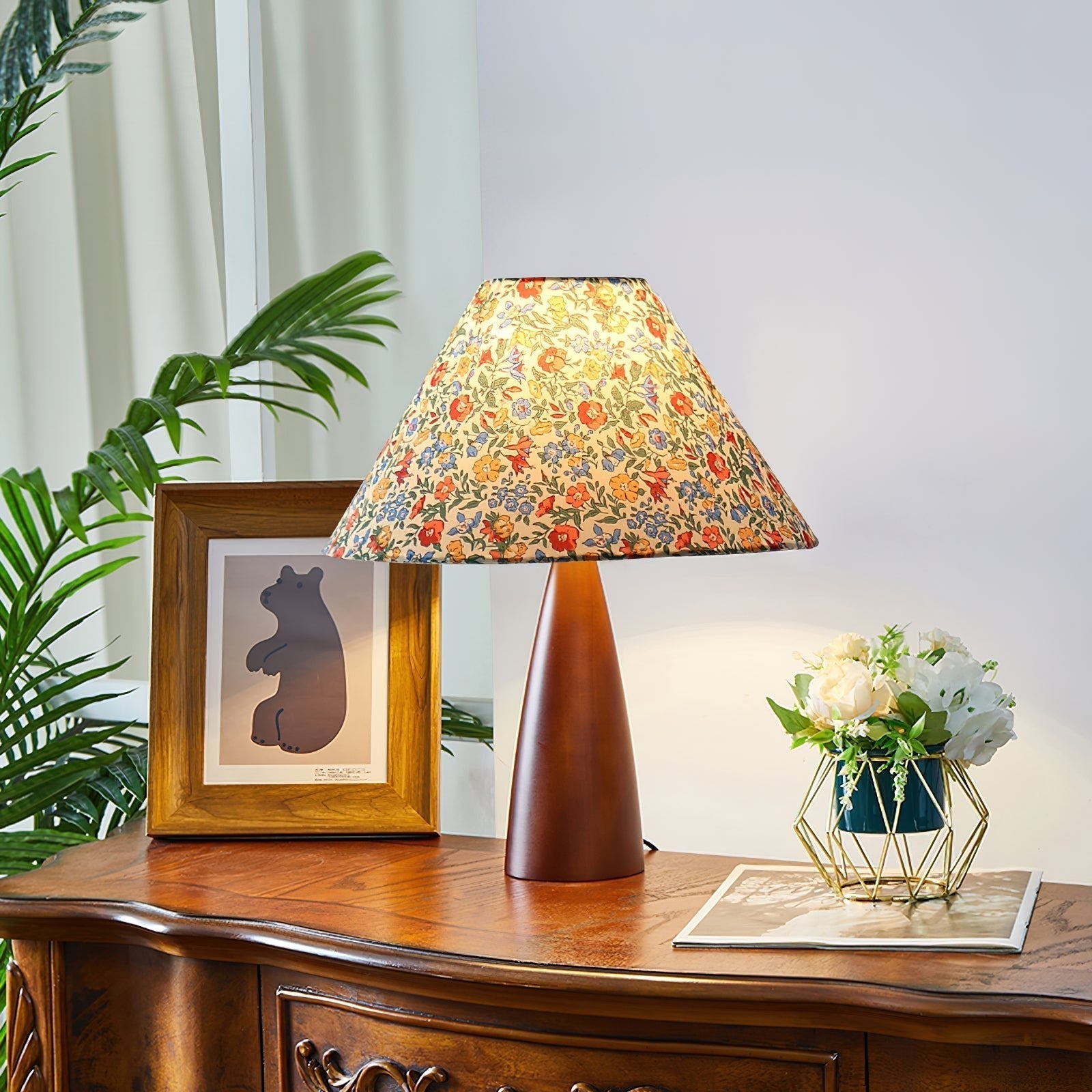 Candice Vintage Wood Table Lamp - Neutral Decor