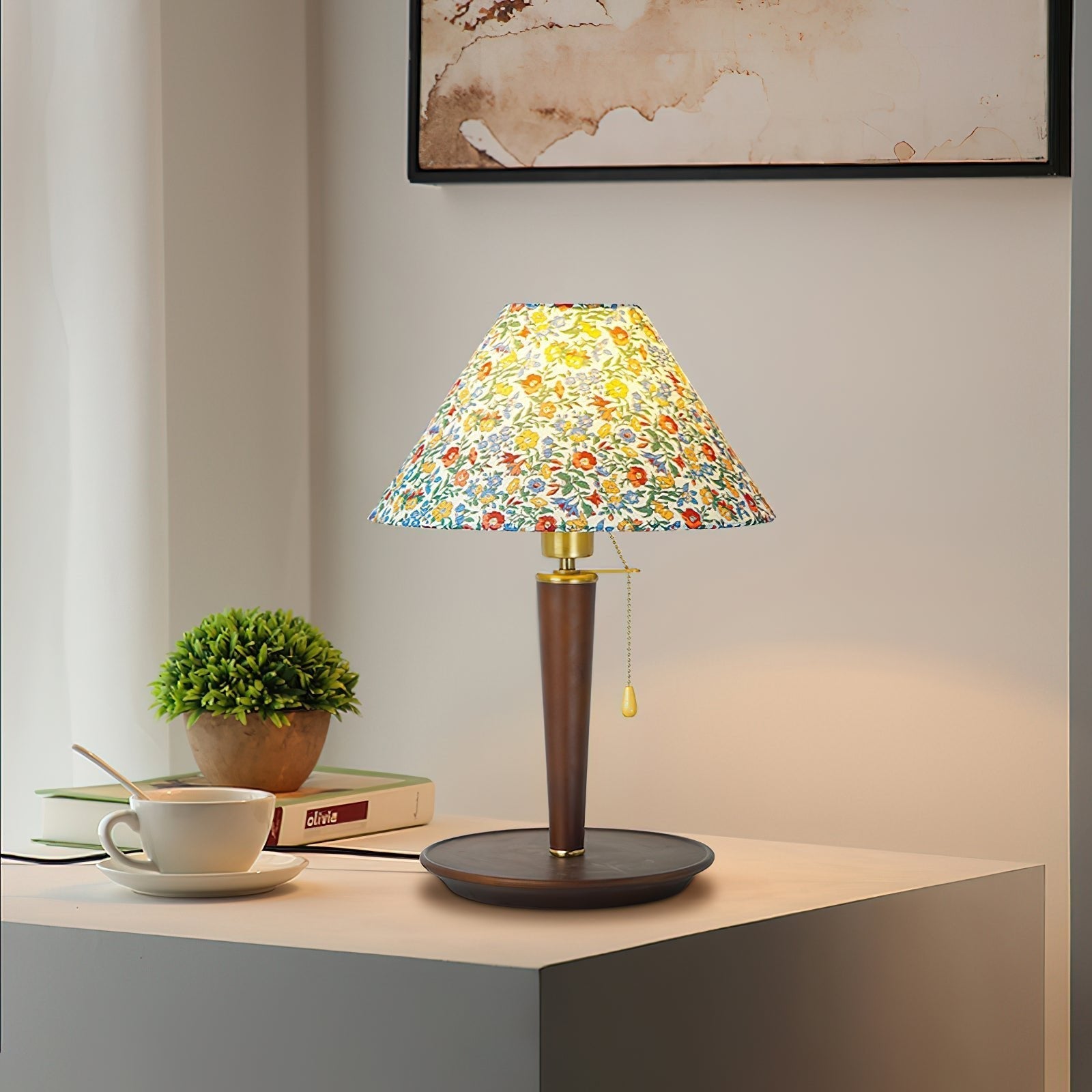 Candice Vintage Wood Table Lamp - Neutral Decor