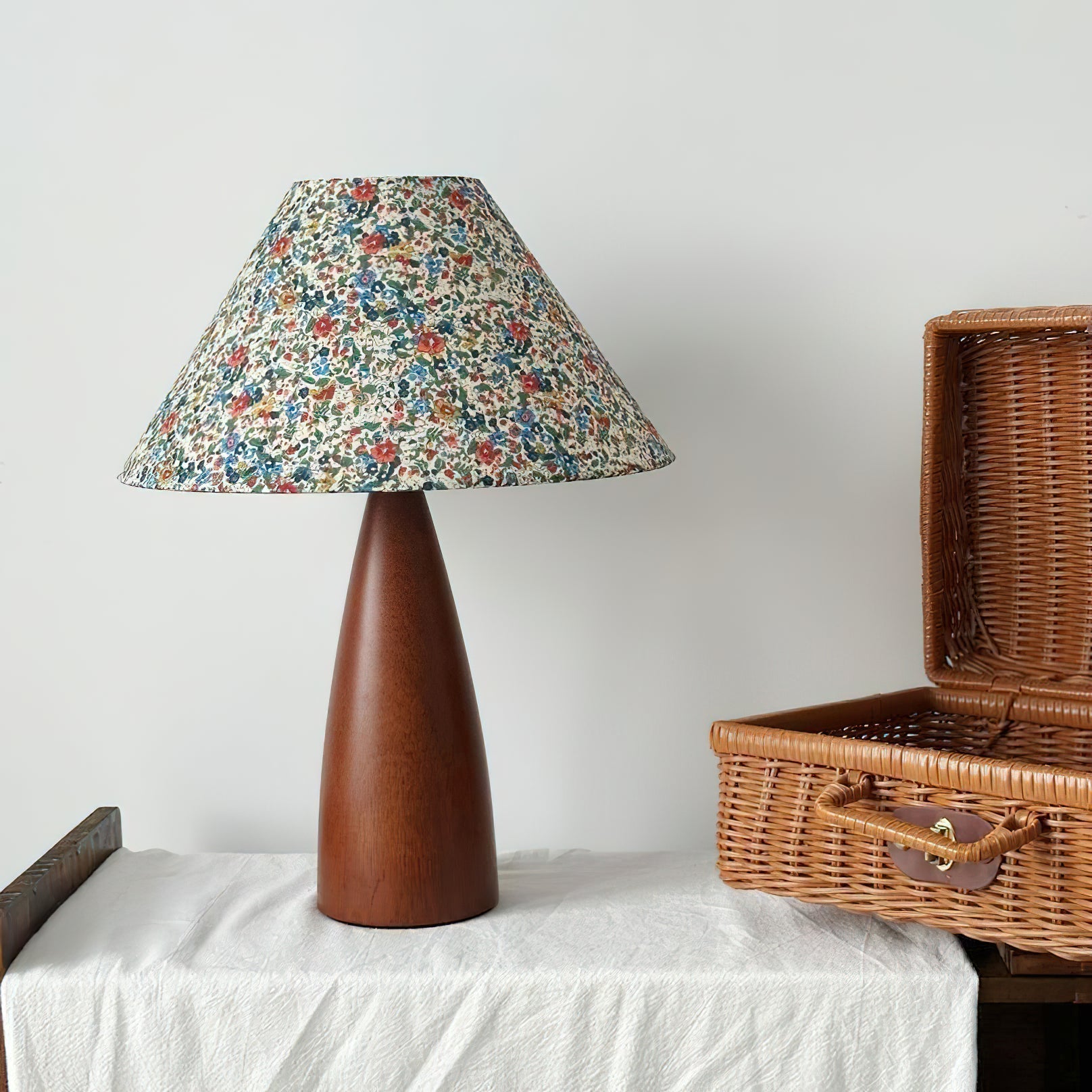 Candice Vintage Wood Table Lamp - Neutral Decor