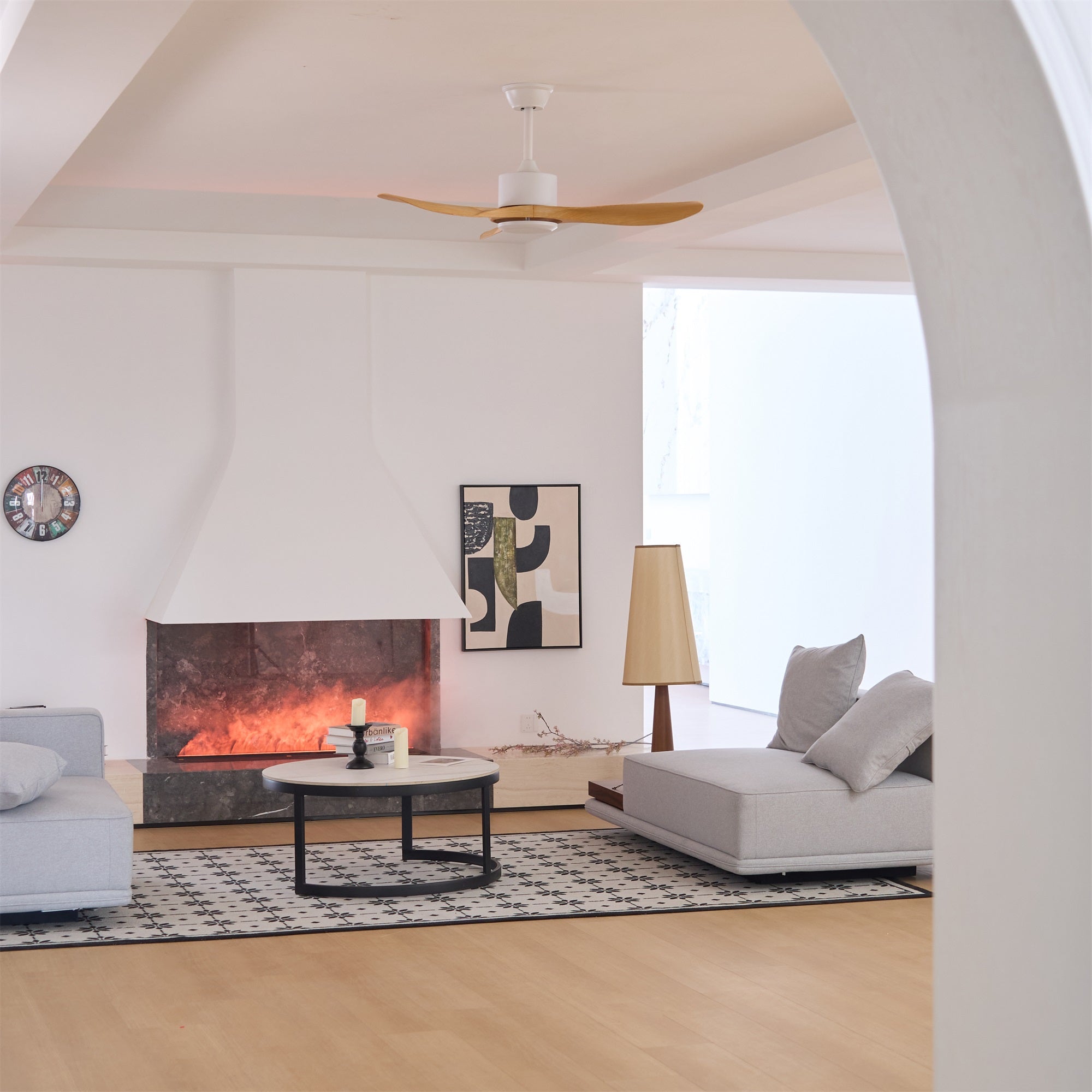 Arlo Minimalist Wood Ceiling Fan Light - Neutral Decor