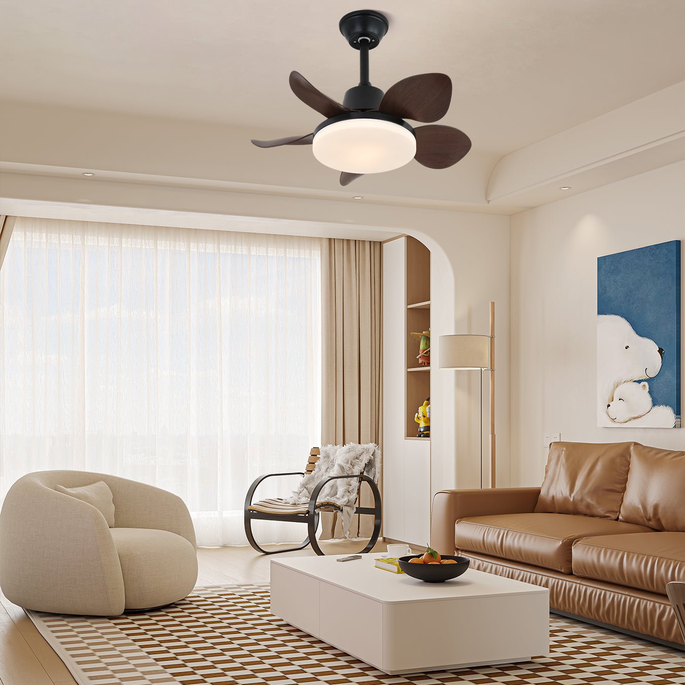 Veyra Modern Wood Ceiling Fan Light