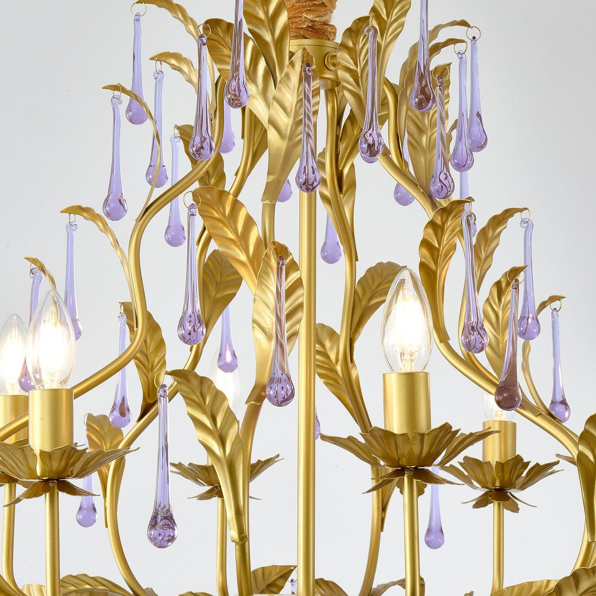 Orienaine Pendant Lamp Drops Gold Leaves