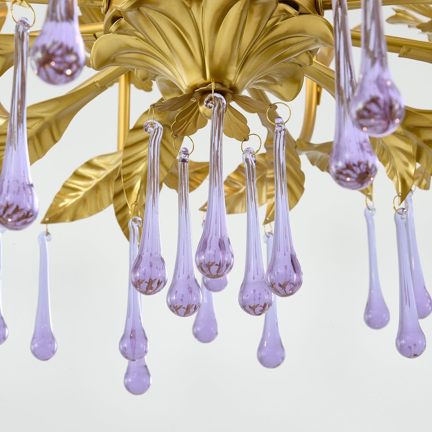 Orienaine Pendant Lamp Drops Gold Leaves