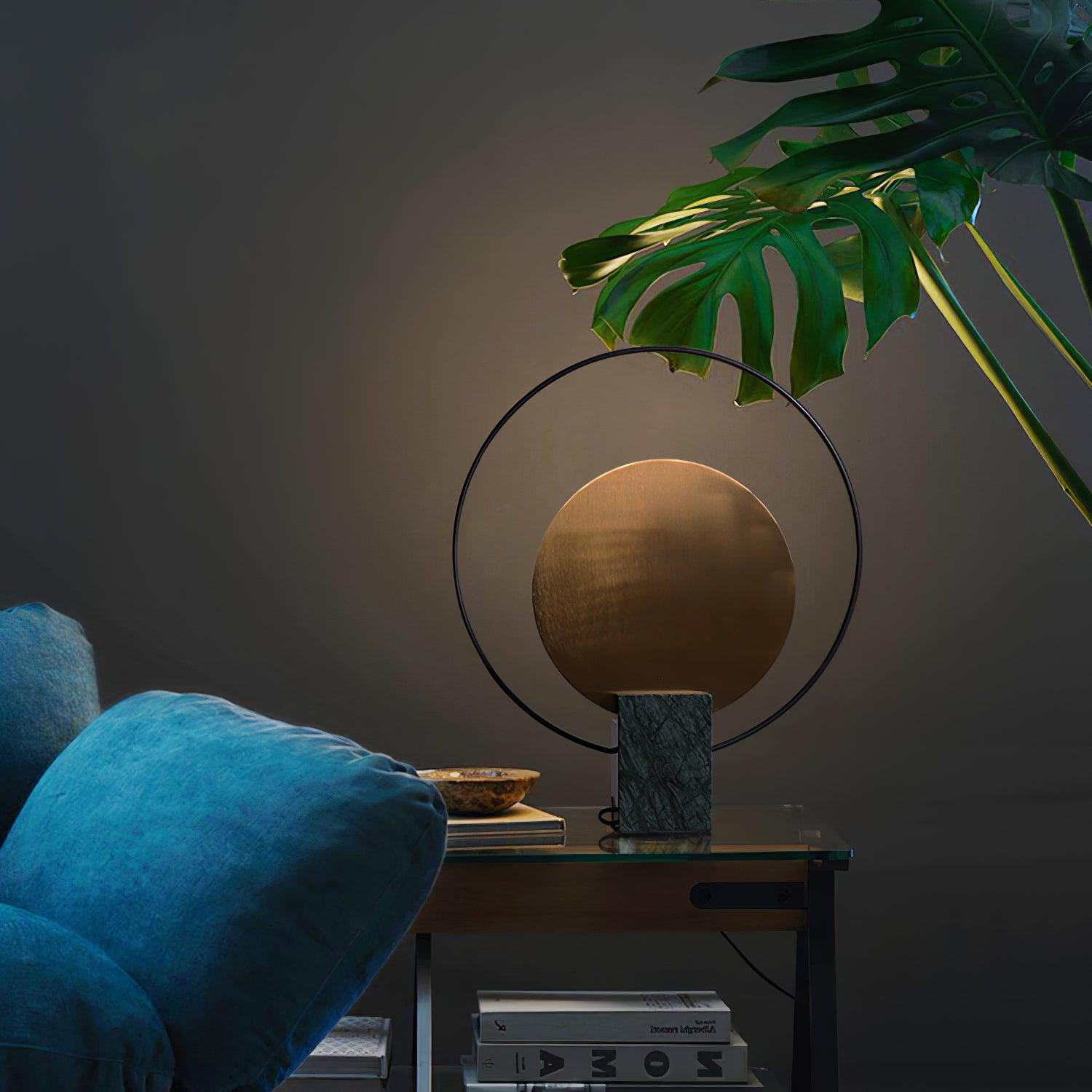 Lirixy Marble Geometric Table Lamp