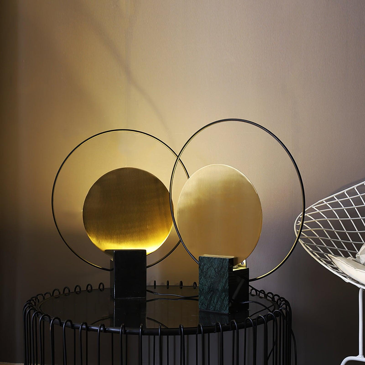 Lirixy Marble Geometric Table Lamp