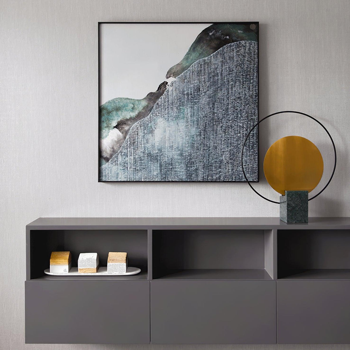 Lirixy Marble Geometric Table Lamp