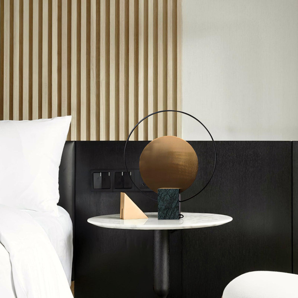 Lirixy Marble Geometric Table Lamp