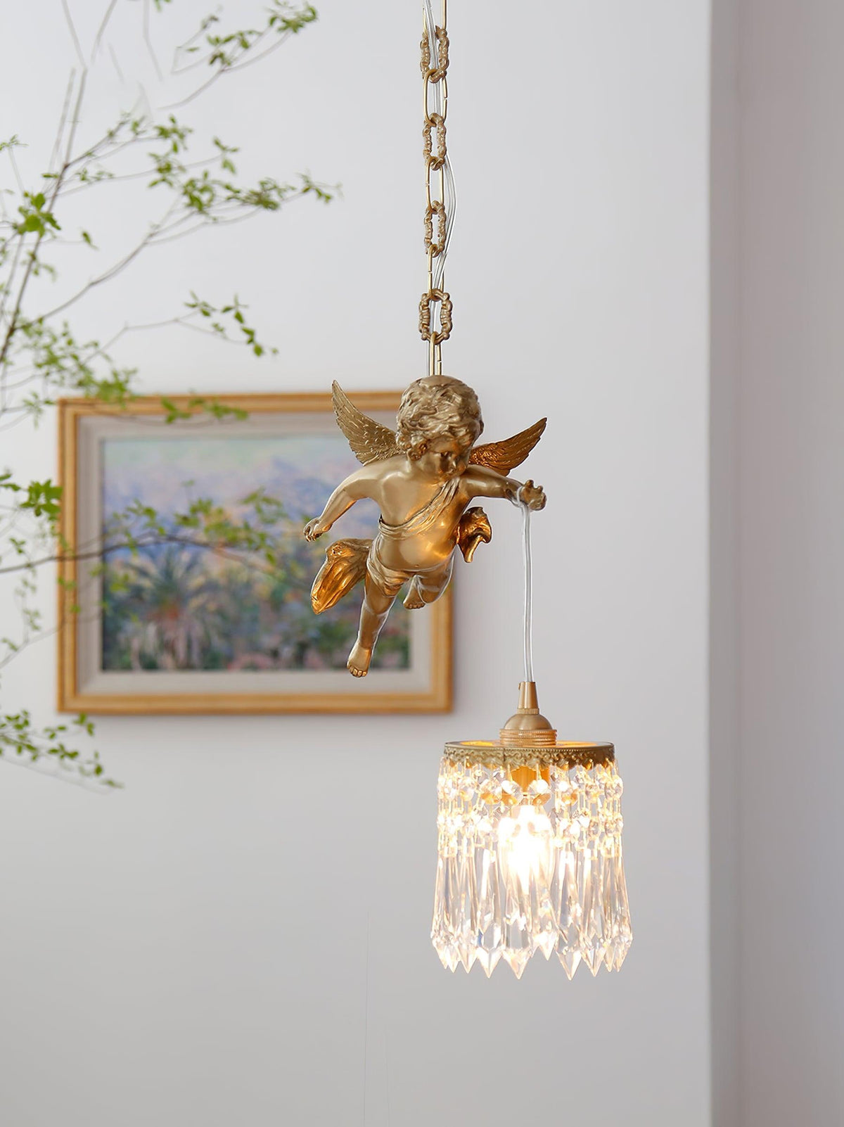 Calytra Brass & Crystal Artistic Pendant Light