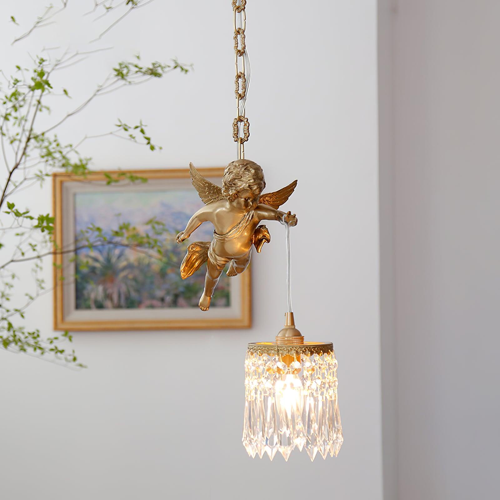 Calytra Brass & Crystal Artistic Pendant Light