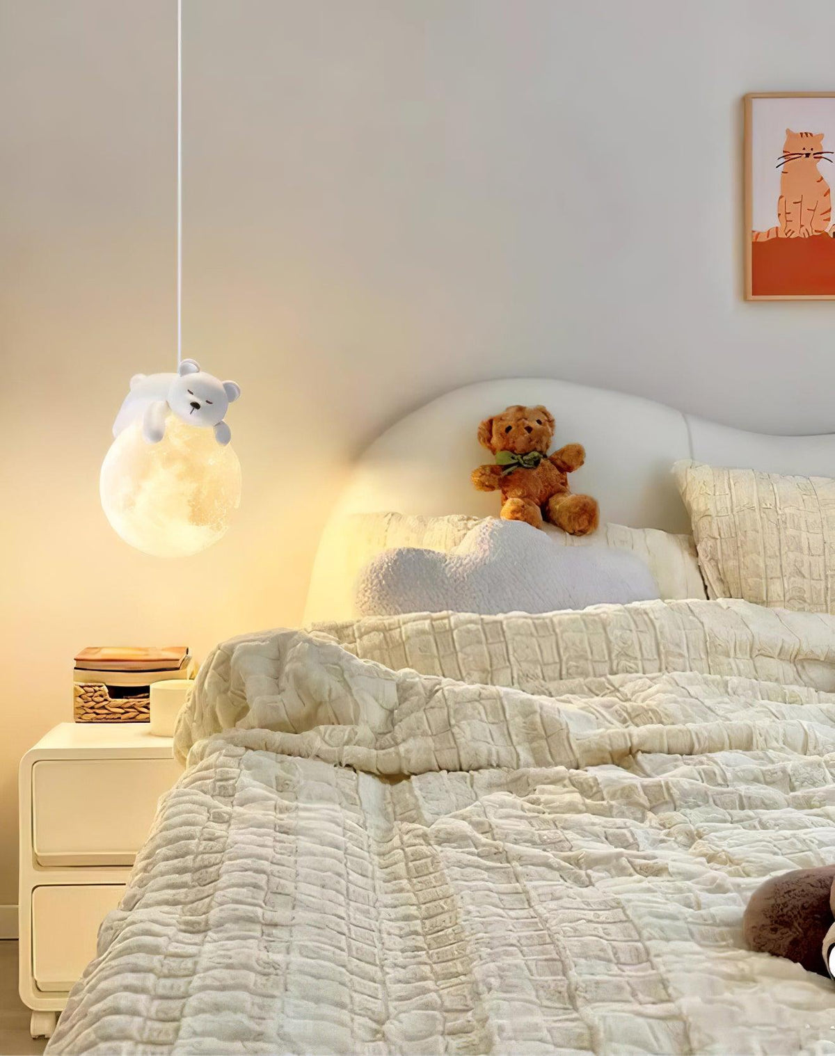 Velisise Pendant Lamp Bear Moon for Children's Room