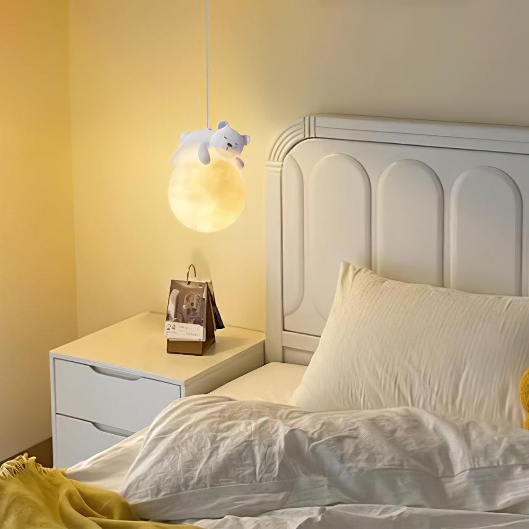 Velisise Pendant Lamp Bear Moon for Children's Room