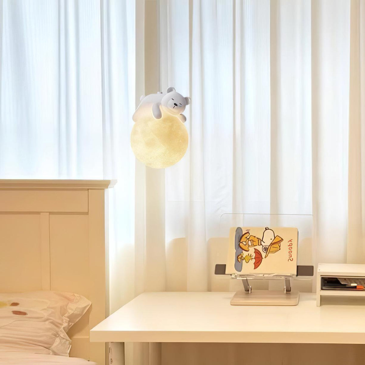 Velisise Pendant Lamp Bear Moon for Children's Room