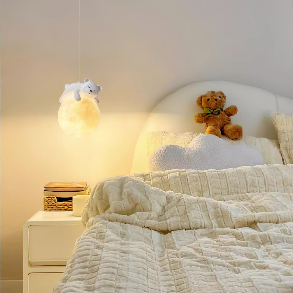 Velisise Pendant Lamp Bear Moon for Children's Room