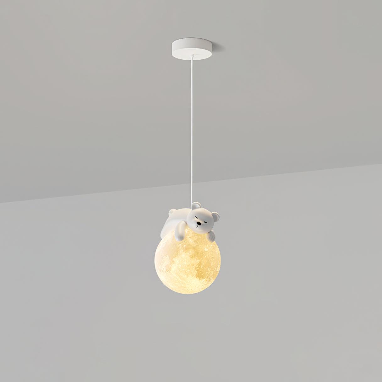 Velisise Pendant Lamp Bear Moon for Children's Room