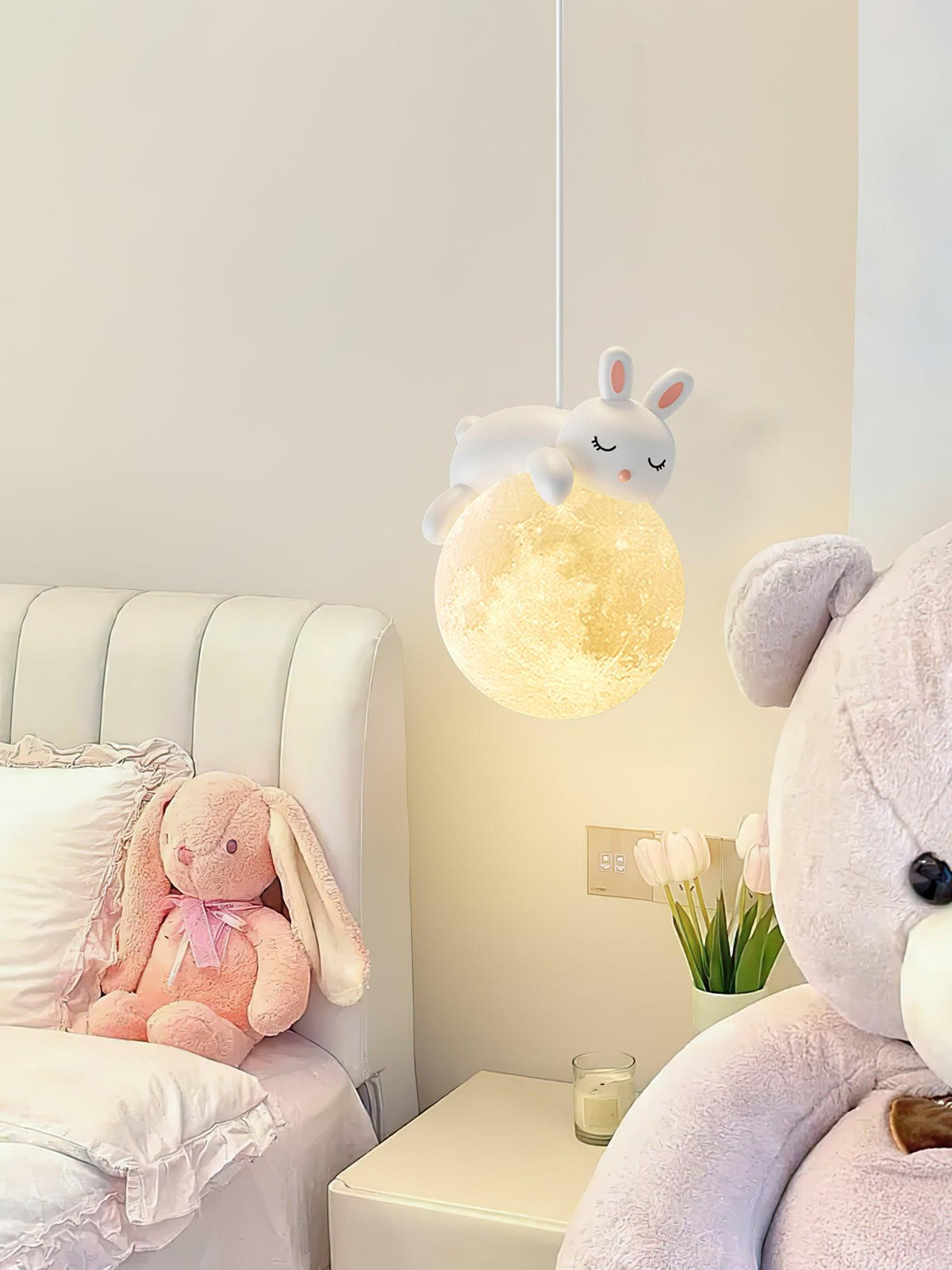 Velisise Pendant Lamp Bear Moon for Children's Room