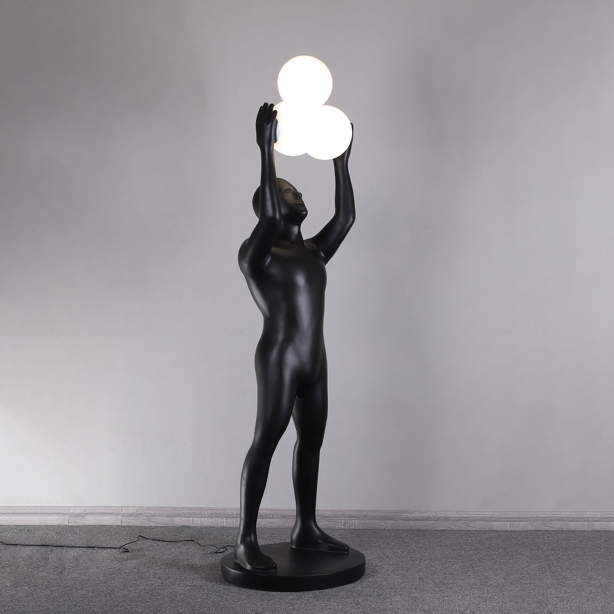 Eurshaia Sculptural Black Floor Lamp