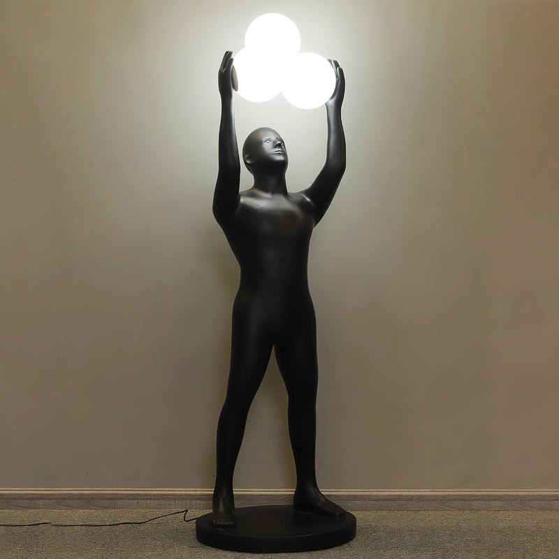 Eurshaia Sculptural Black Floor Lamp