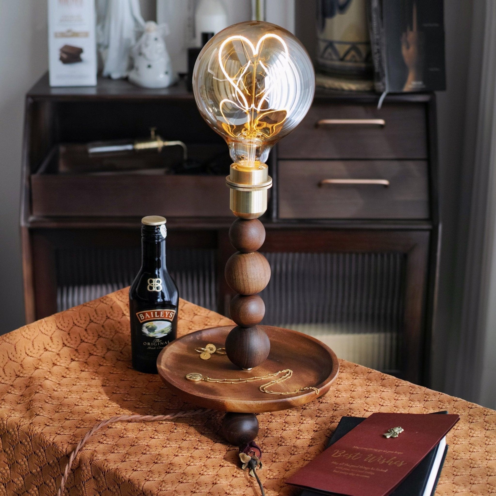 Idoryre Wooden Bead Table Lamp