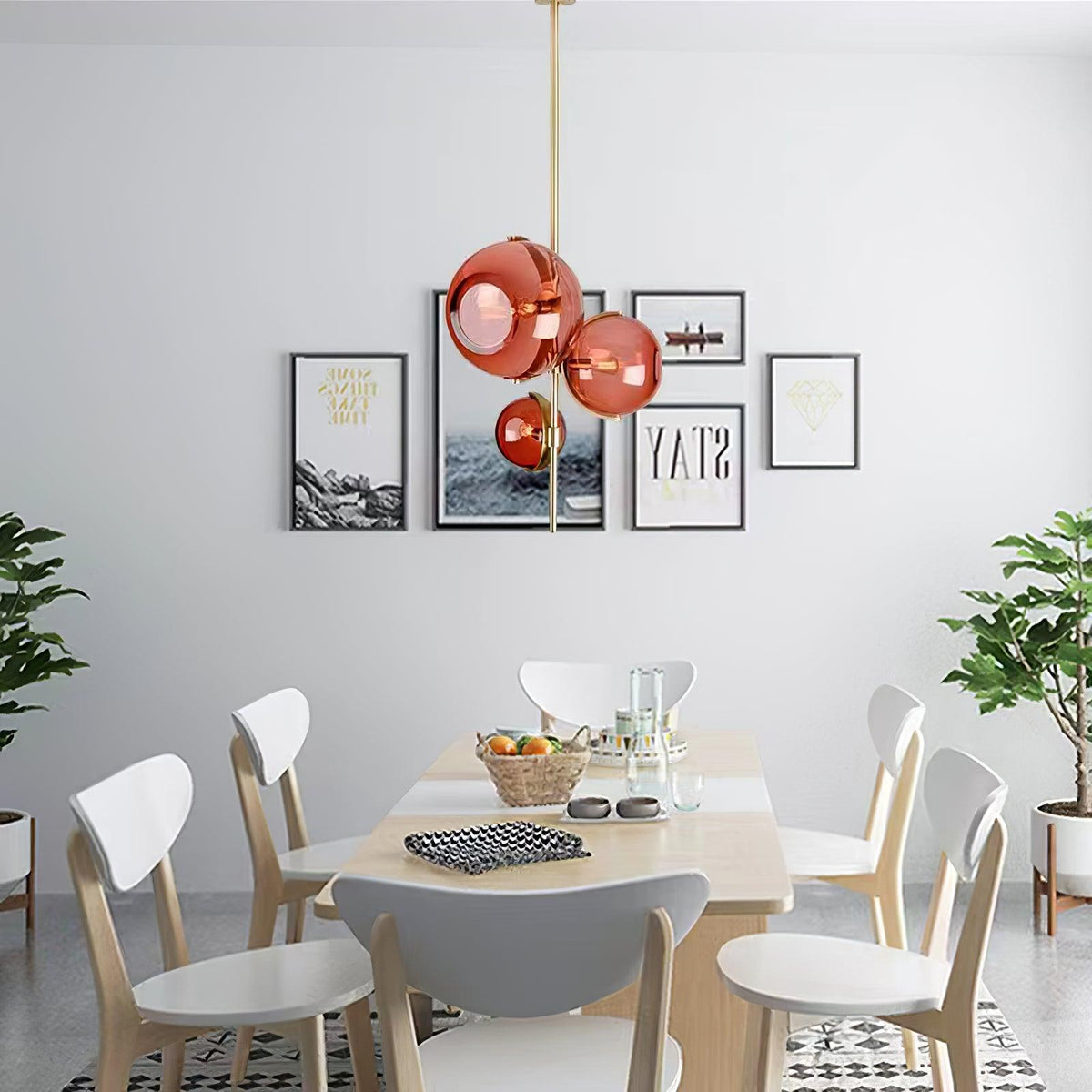 Eiruira Chandelier Amber Glass Ball