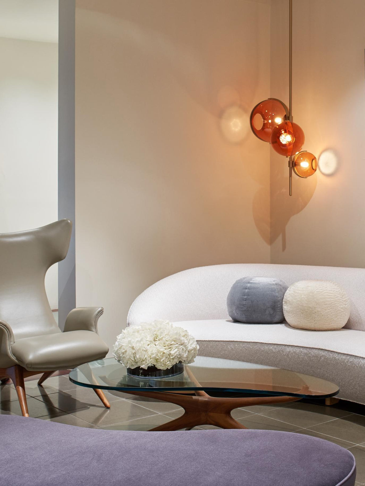 Eiruira Chandelier Amber Glass Ball
