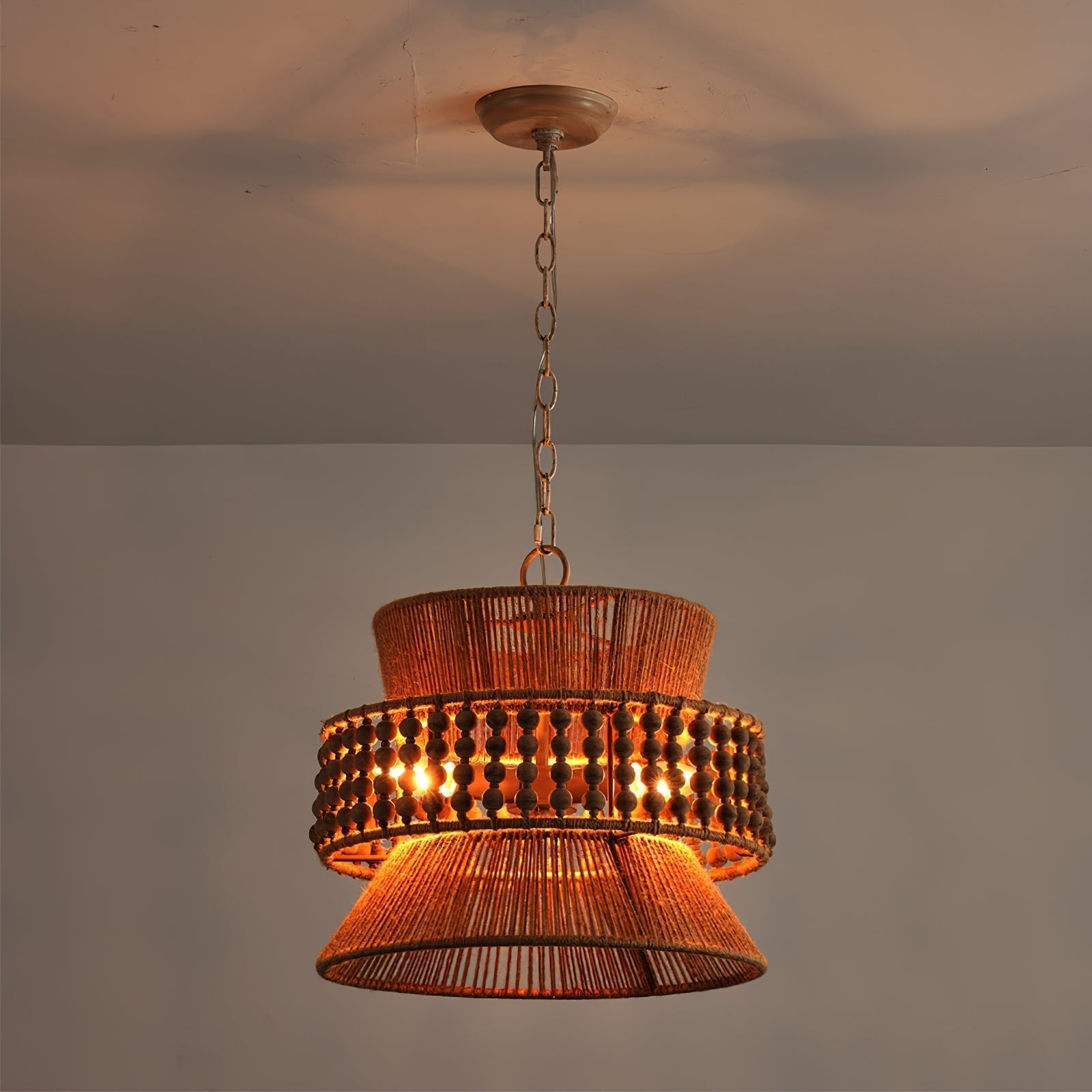 Kvennuvyi Natural Antigua Brown Metal Pendant Lamp