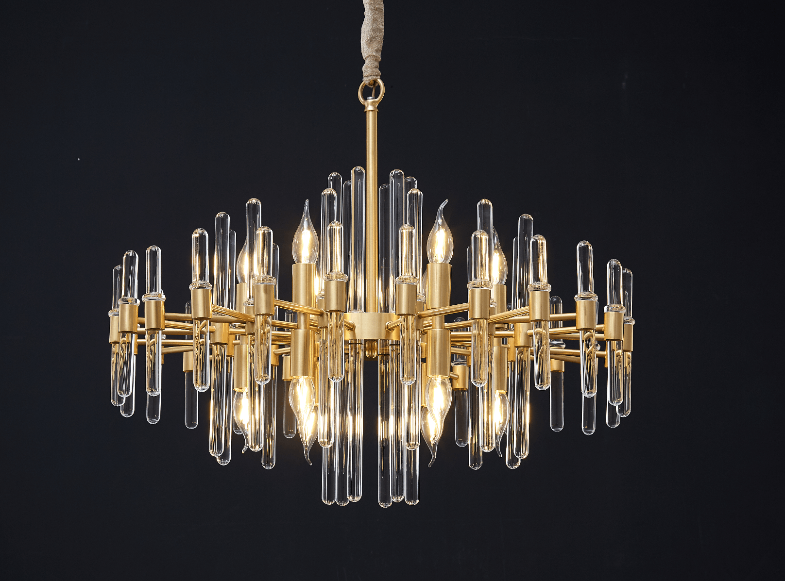 Jorine Chandelier Antique Brass Starburst