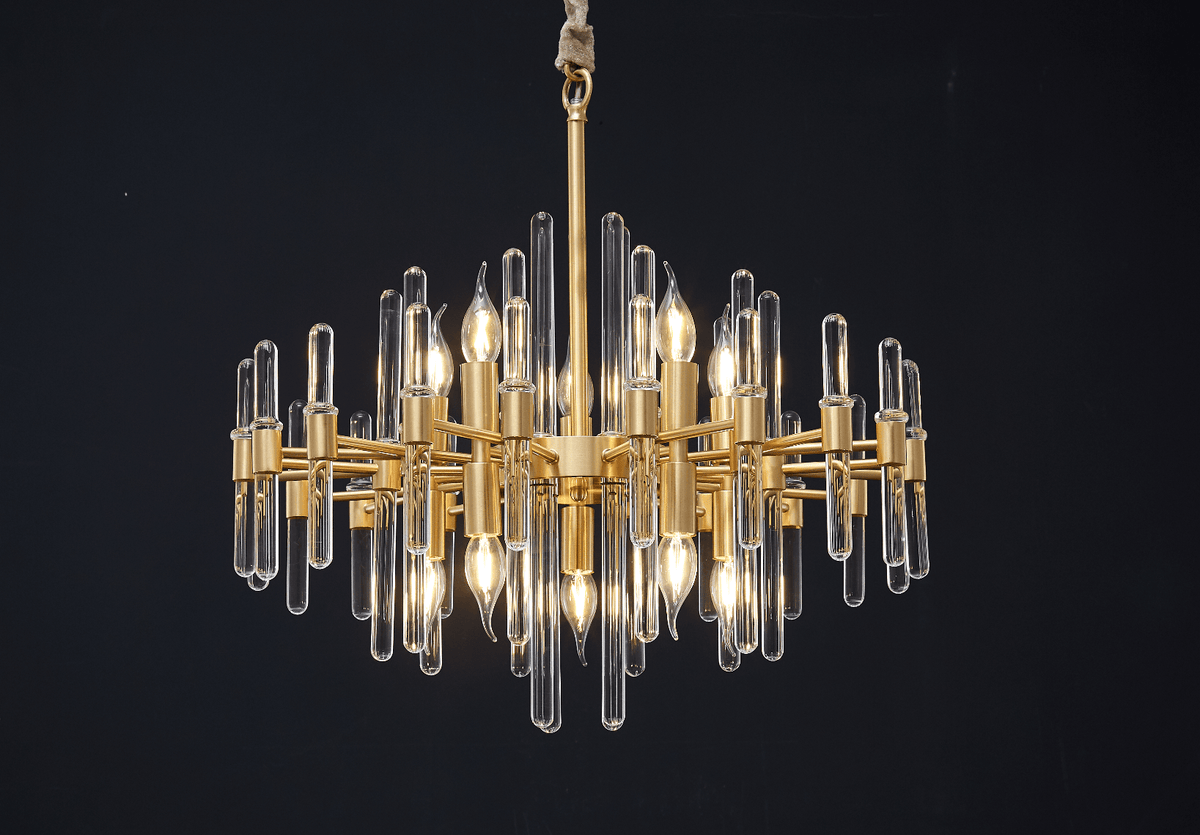 Jorine Chandelier Antique Brass Starburst