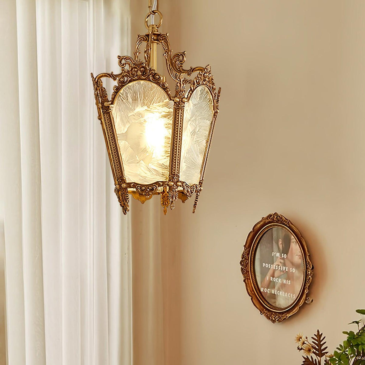 Auririelle Pendant Lamp Brass Empire Antique Elegant