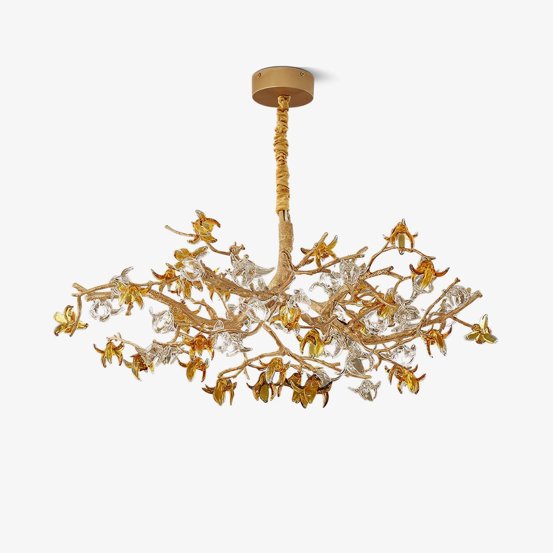 Ulfuvye Postmodern Luxury Branch Brass Crystal Chandelier