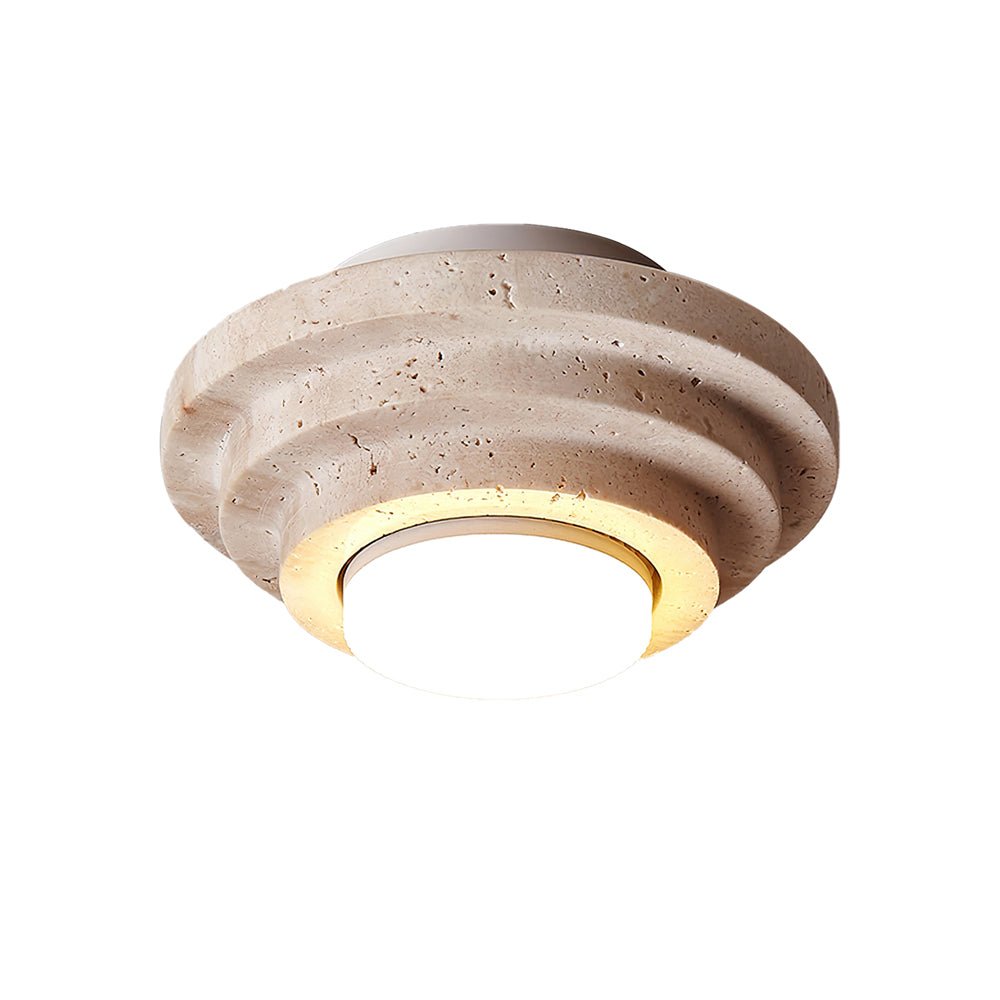 Zadoraris Tiered-Disc Travertine Ceiling Light