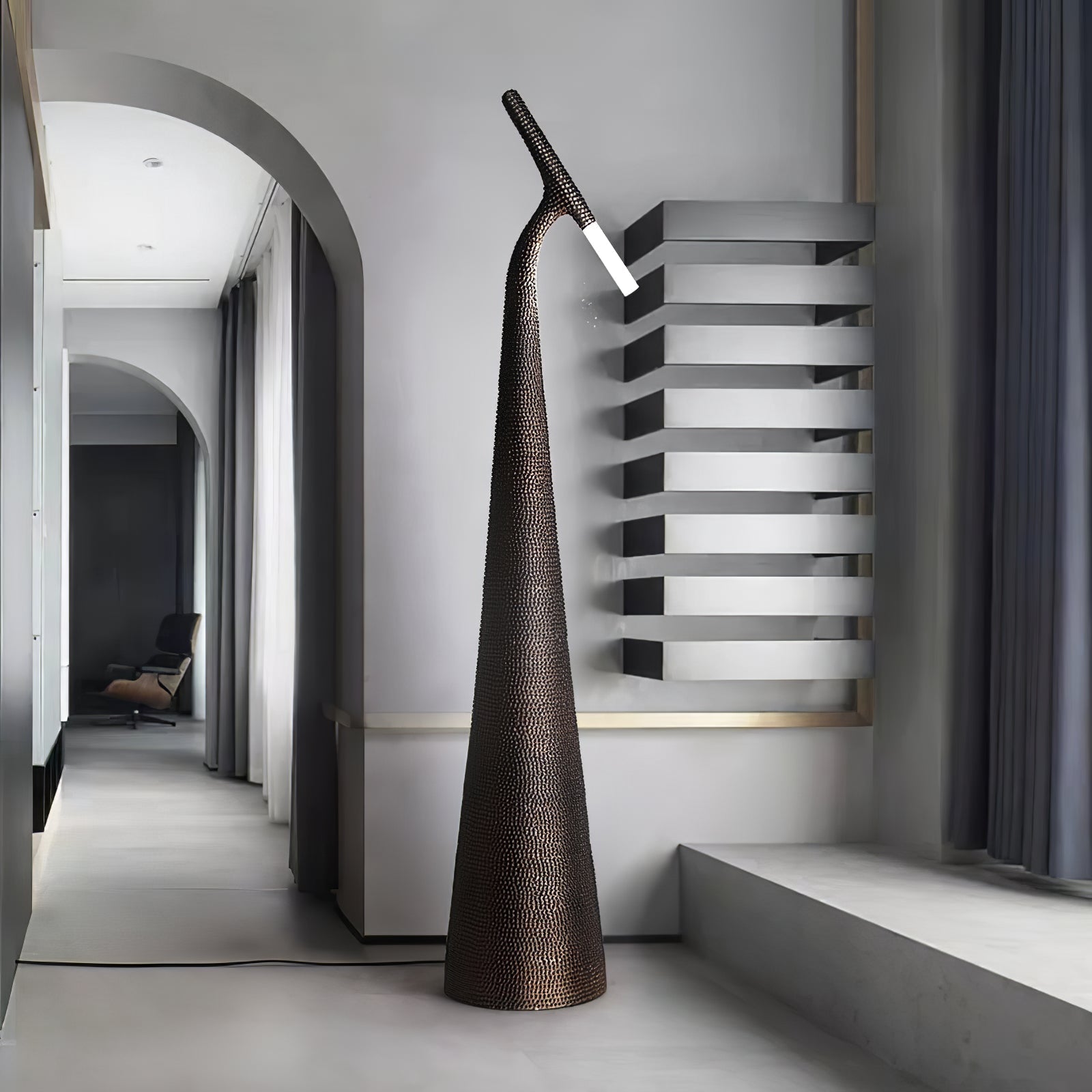 Sysolyra Textured Resin Floor Lamp