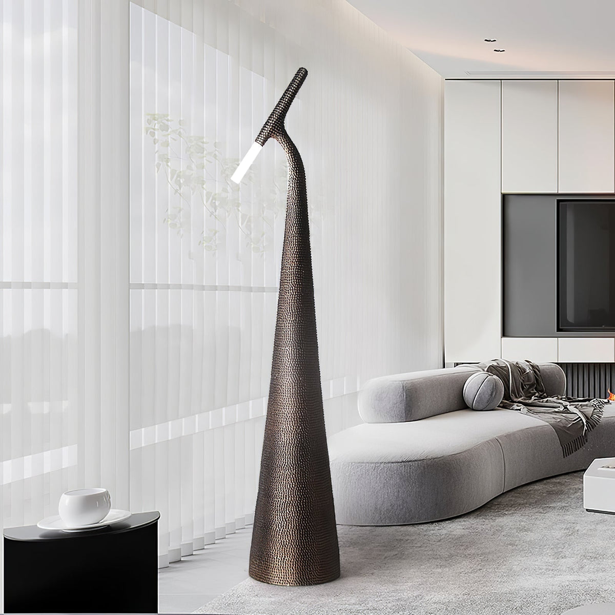 Sysolyra Textured Resin Floor Lamp