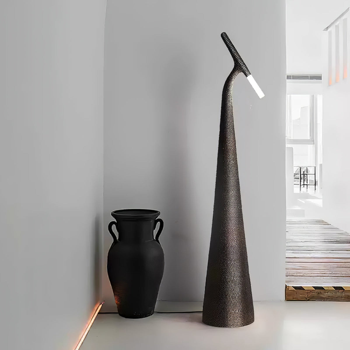 Sysolyra Textured Resin Floor Lamp