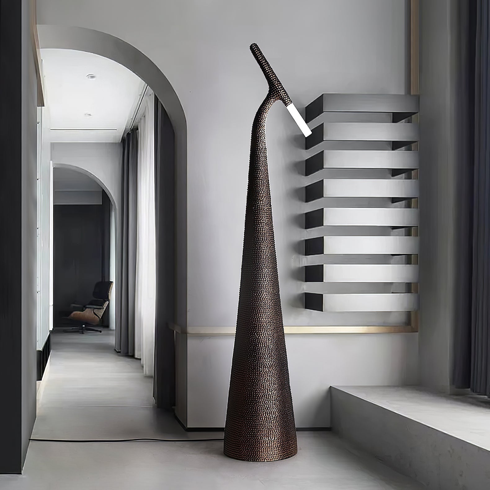 Sysolyra Textured Resin Floor Lamp