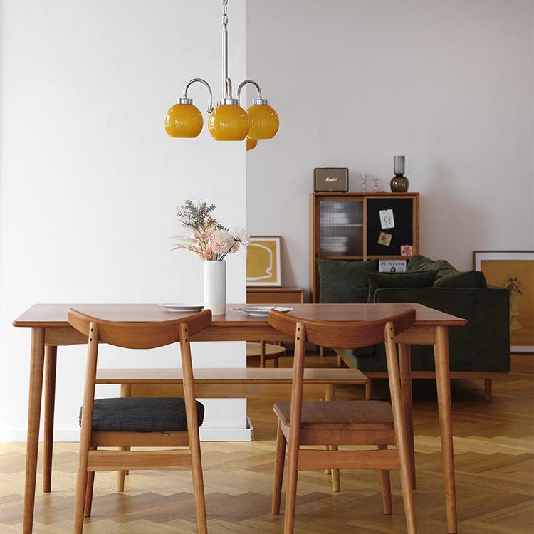 Liororian Chandelier Yellow Glass Globes