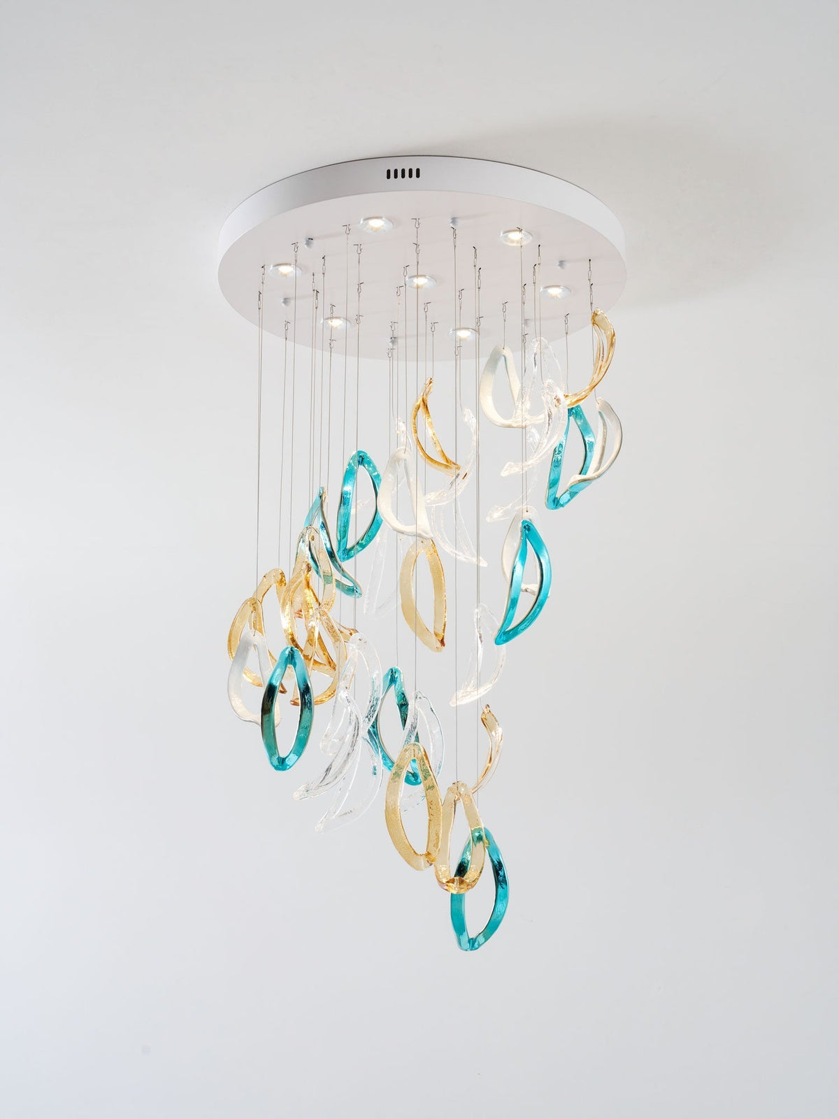 AquaFlux Grand Cascade Ripple Glass Art Customize Chandelier
