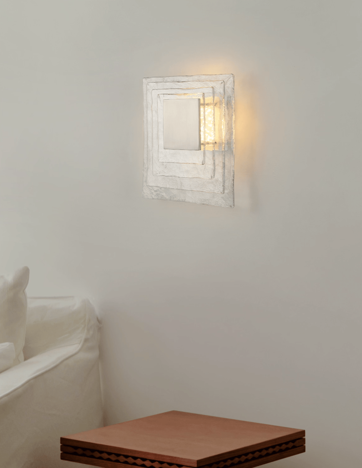 Cleo Glass Water Cube Cascade Sconce