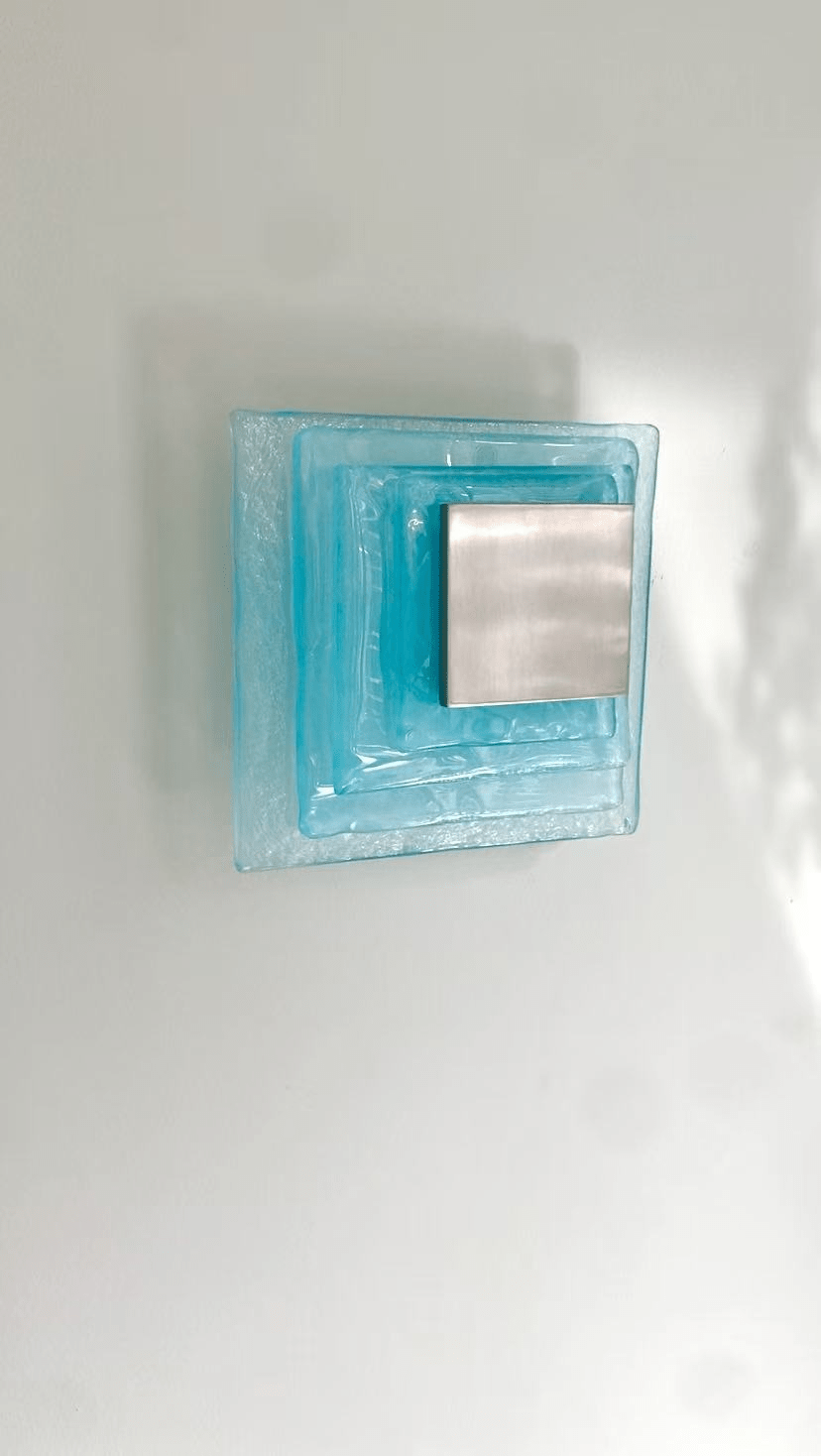 Cleo Glass Water Cube Cascade Sconce