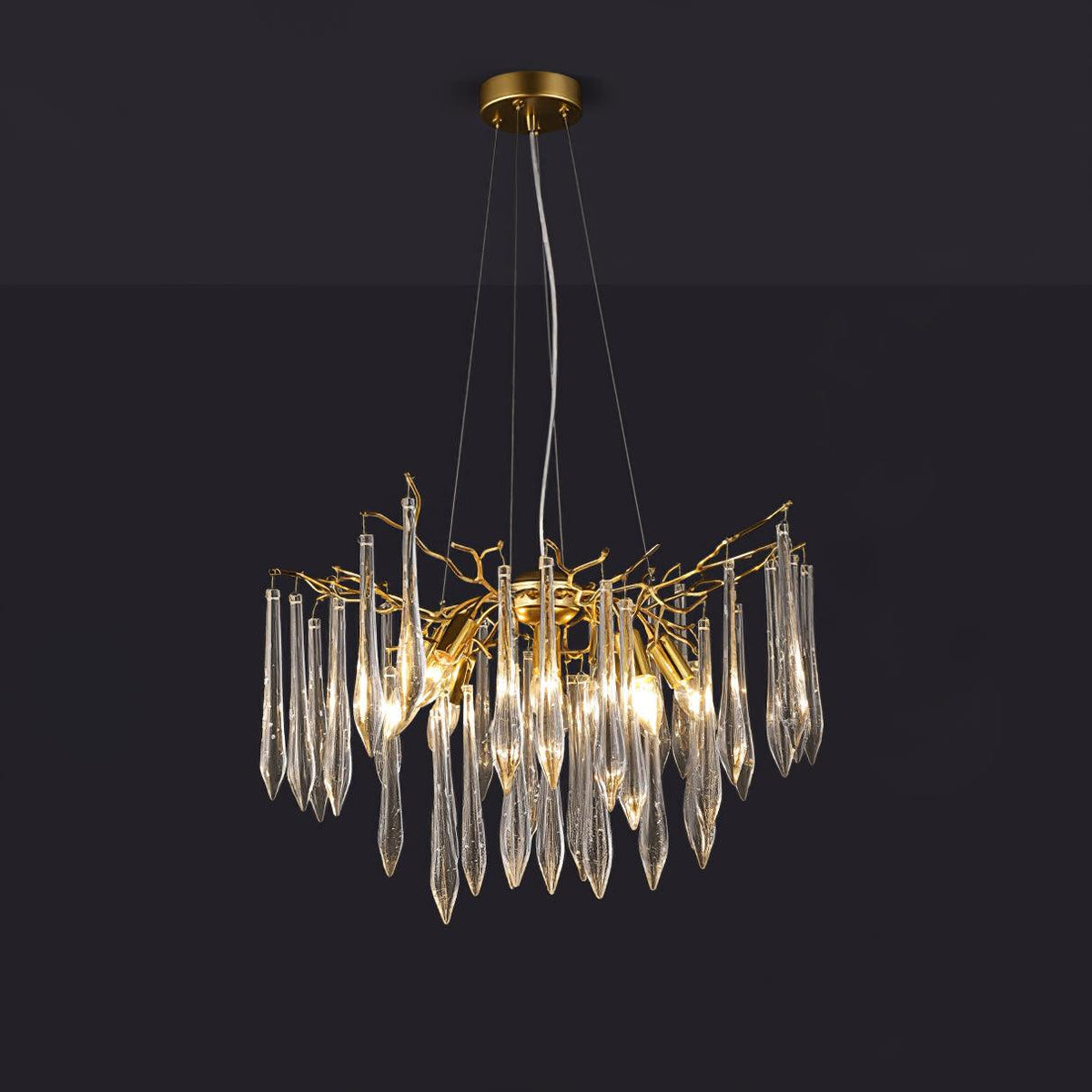 Clove Chandelier Branch Crystal Pendant Sculptural Artistic
