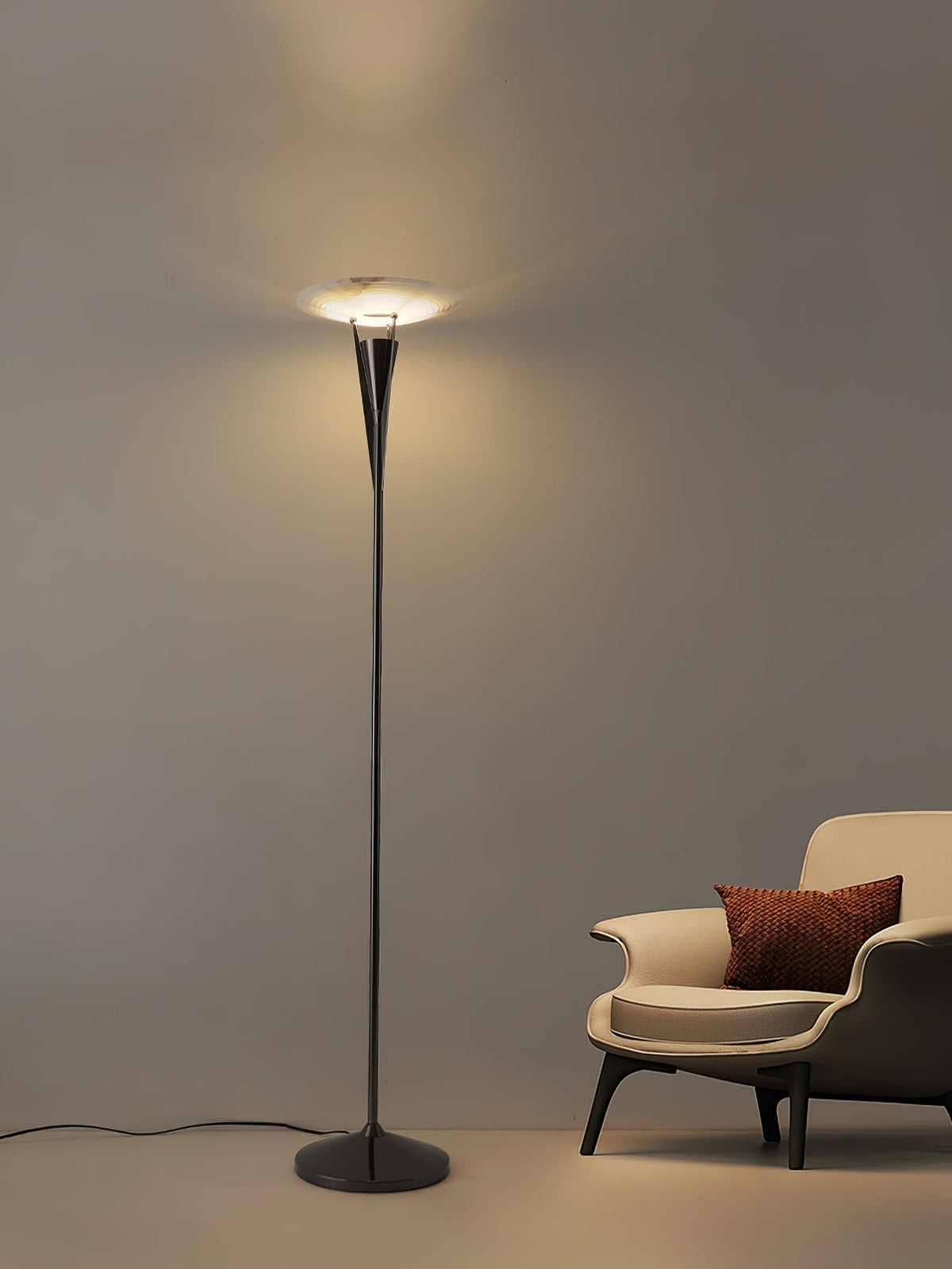 Veloros Cone Alabaster Floor Lamp