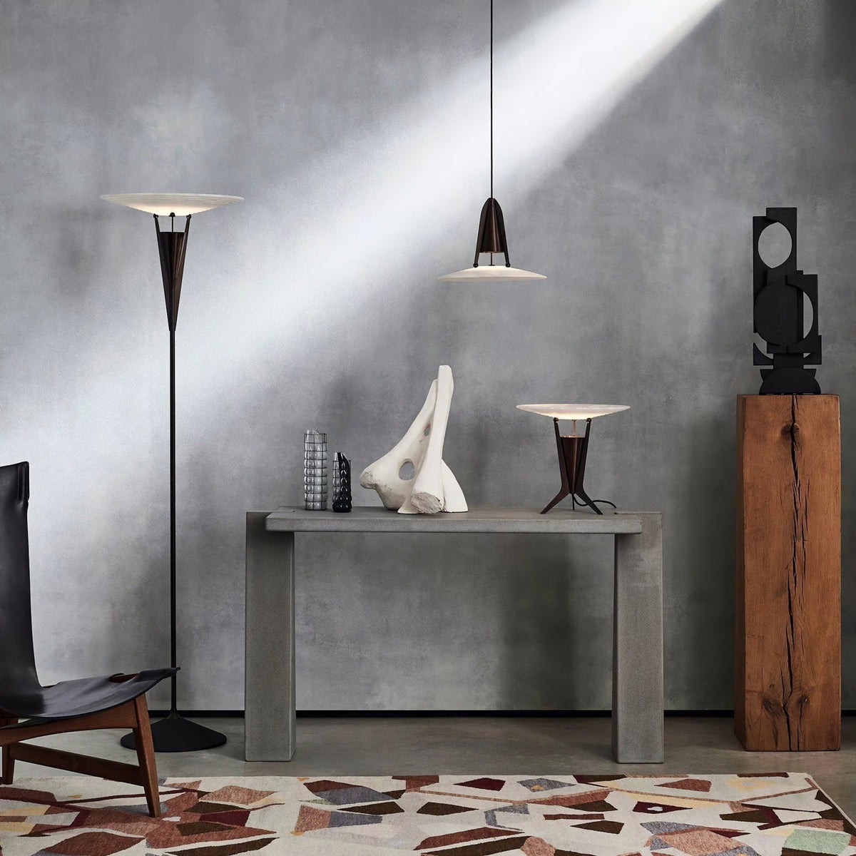 Veloros Cone Alabaster Floor Lamp
