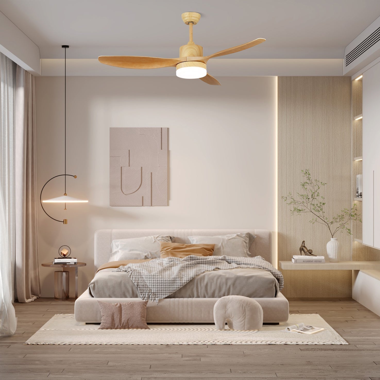 Yvette Modern Ceiling Fan Light 48/52 Livingroom