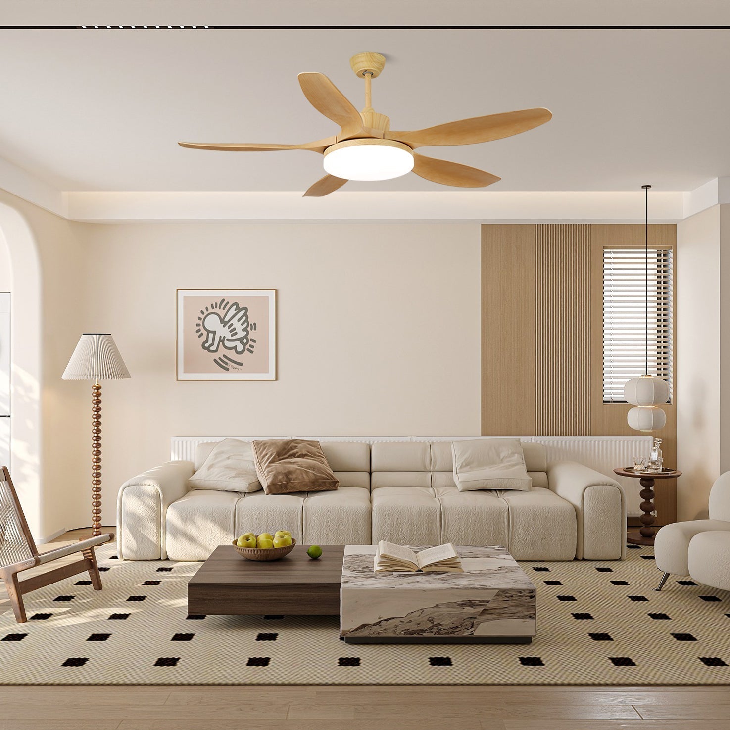 Yvette Modern Ceiling Fan Light 48/52 Livingroom