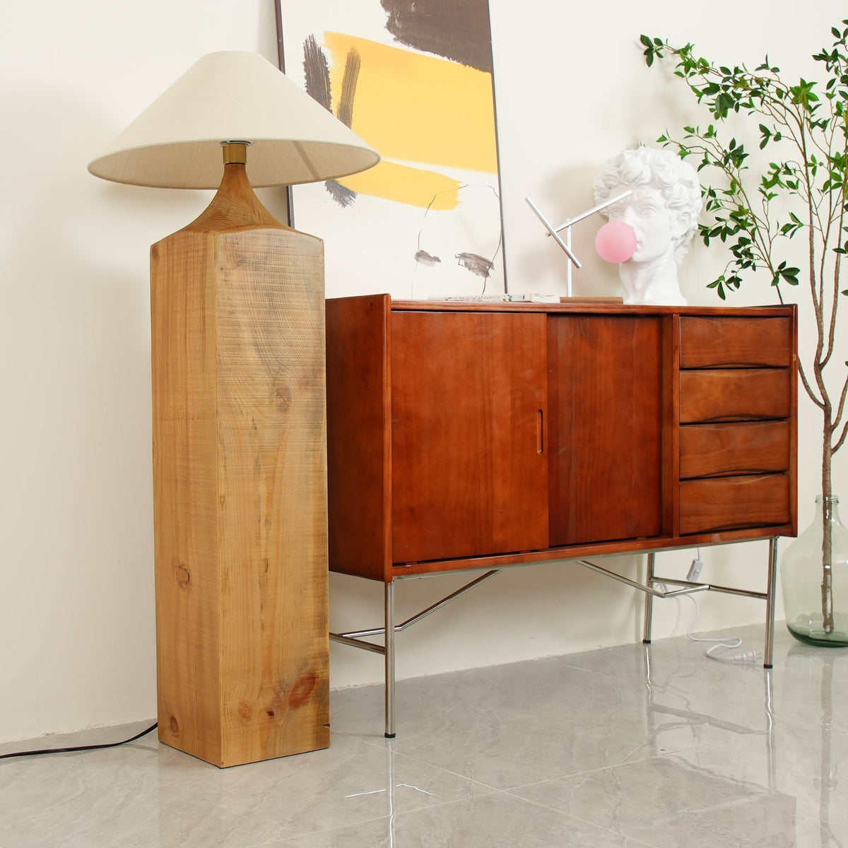 Rustica Timber Column Floor Lamp