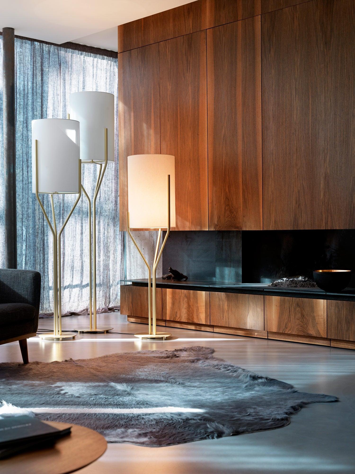 Aureina Glam Brass Floor Lamp