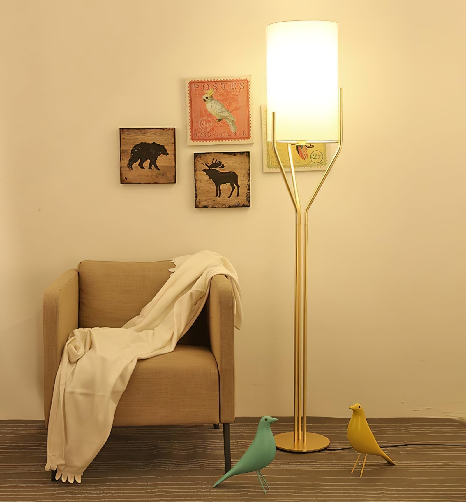 Aureina Glam Brass Floor Lamp