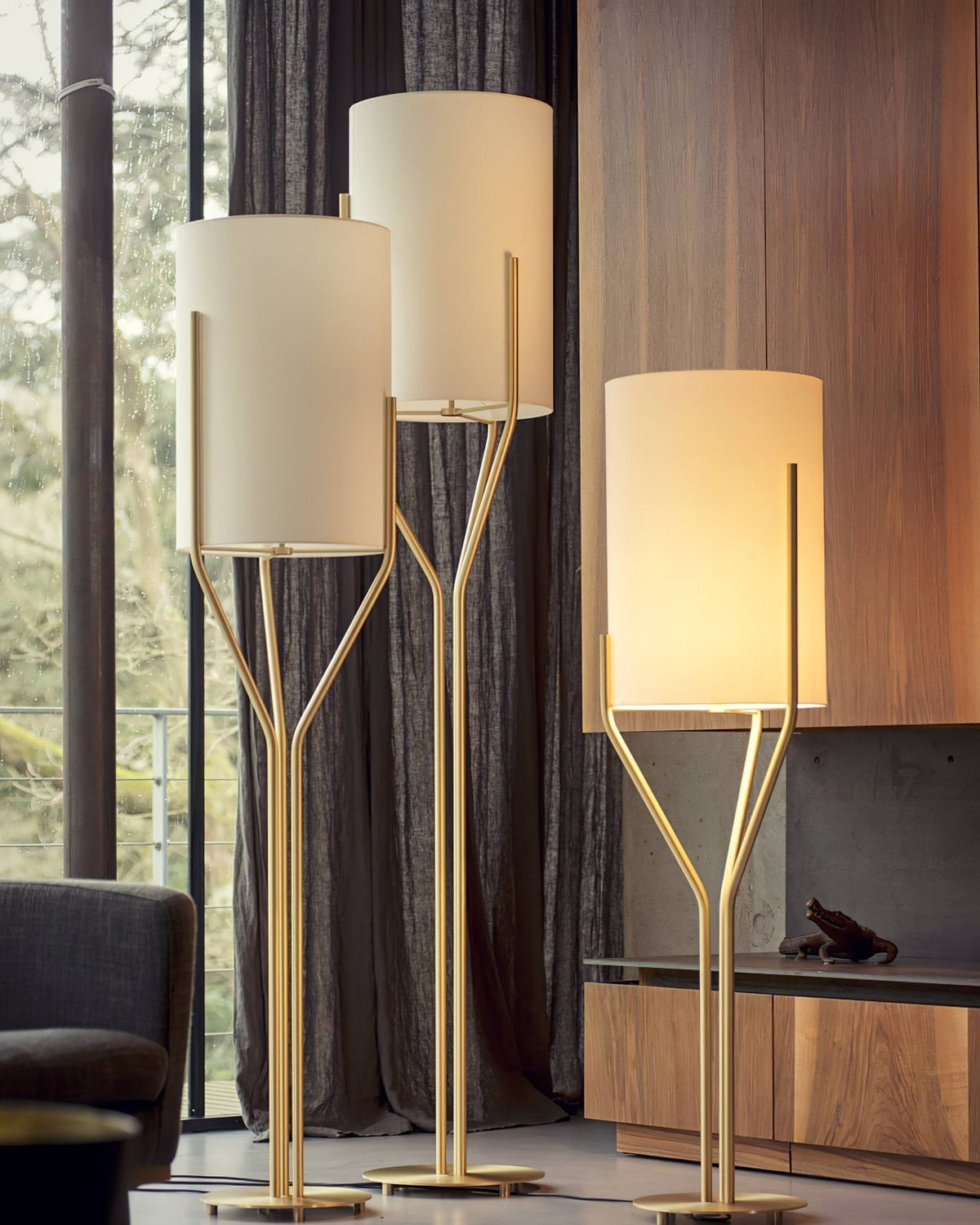 Aureina Glam Brass Floor Lamp