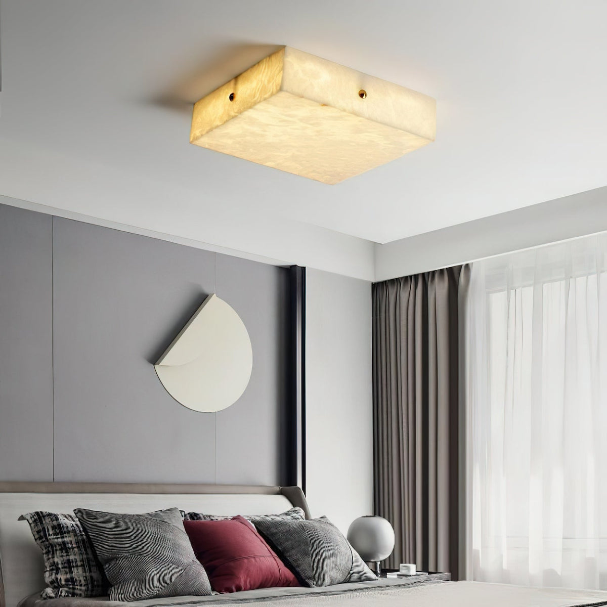 Rauduvys Modern Minimalist Alabaster Ceiling Light