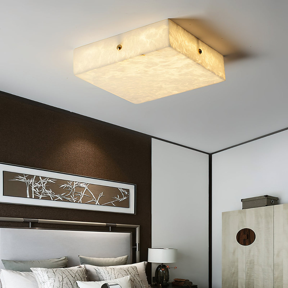 Rauduvys Modern Minimalist Alabaster Ceiling Light
