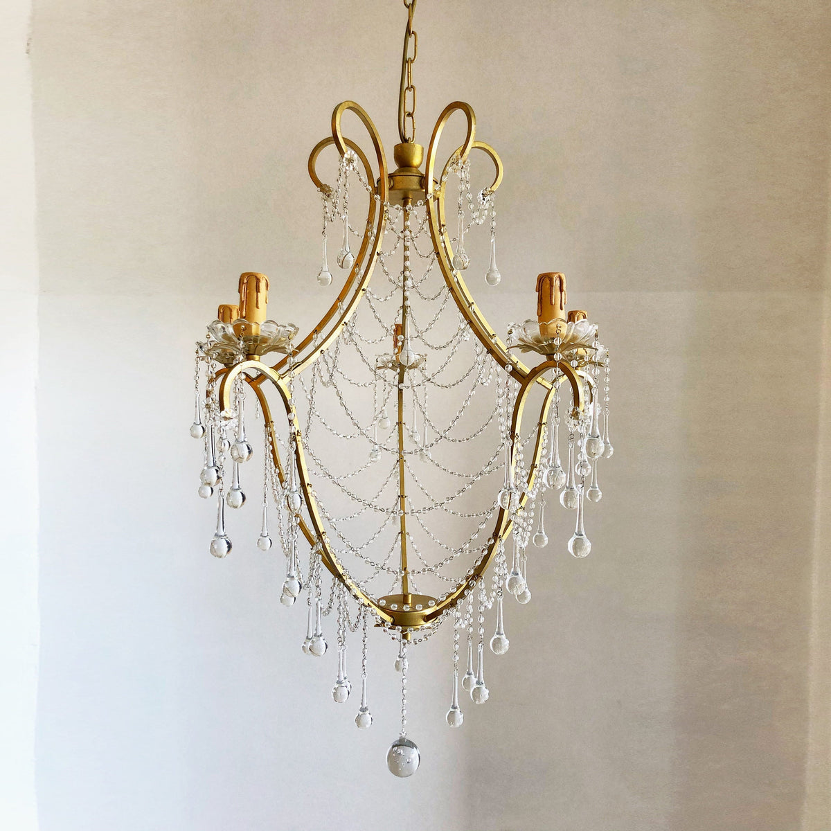 Qvistuvyo Individual Creativity Metal Glass Chandelier